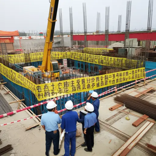 施工期间，工人们被告知不要进入标记区域。