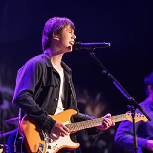 我哥哥在一个摇滚乐队里弹吉他。