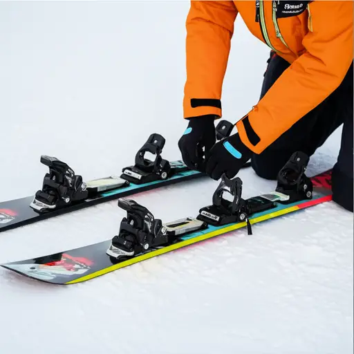 确保你滑雪板上的固定装置牢固。