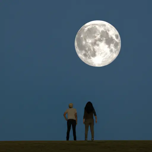 我们凝视着月亮。