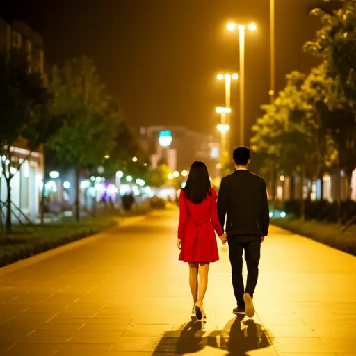 派对后，他步行送我回家。