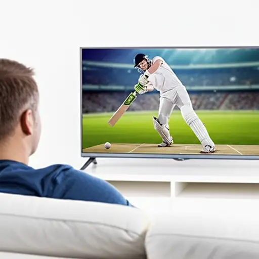 我爸爸喜欢在电视上看板球比赛。