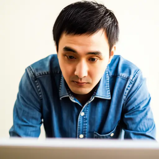 他向前倾身以更仔细地看。