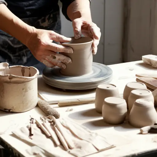 这个陶器是手工制作的。