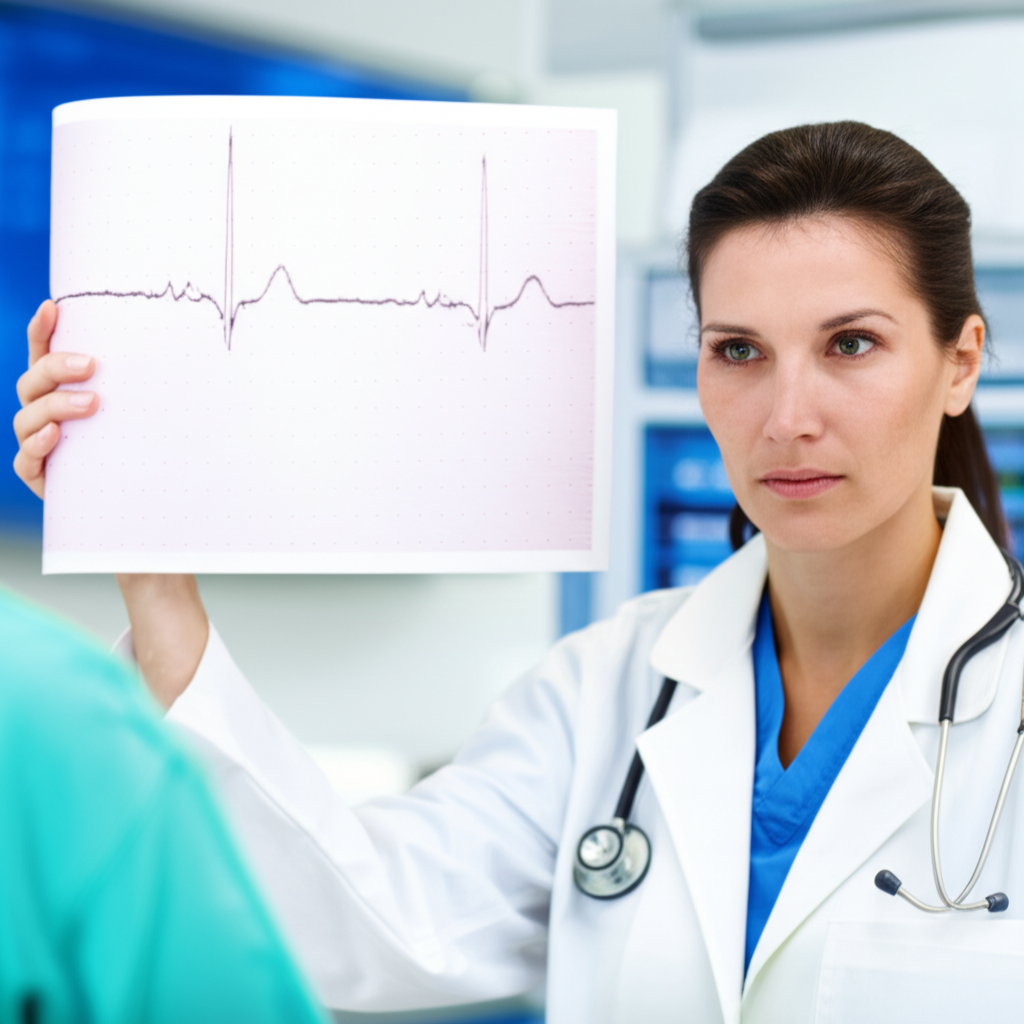 医生发现患者的心律不规则。