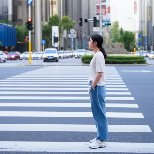 在过马路前，先看看两边。