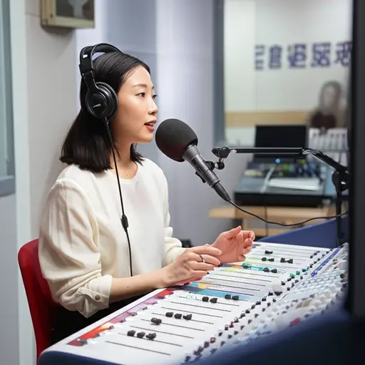 她在一家受欢迎的广播电台工作。