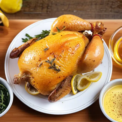 我最喜欢吃用柠檬和香料腌制的烤鸡。