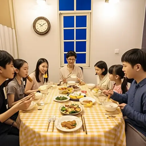 我们通常在7点左右吃饭。