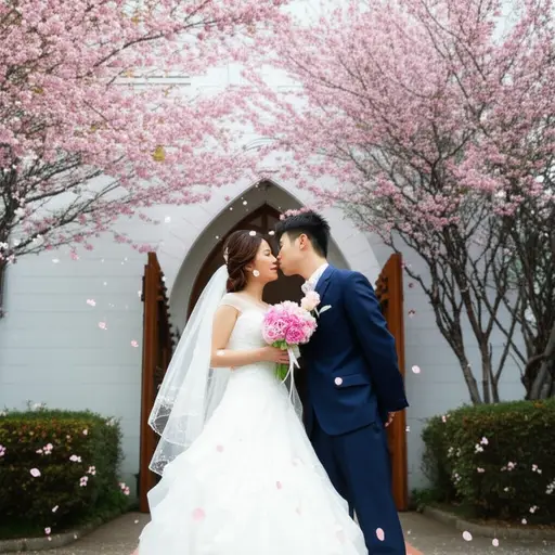 他们四月份结婚了。