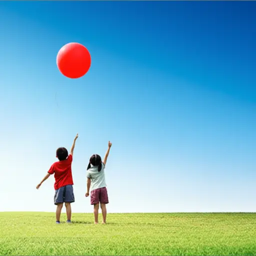 风把气球吹走了，我们看着它消失。