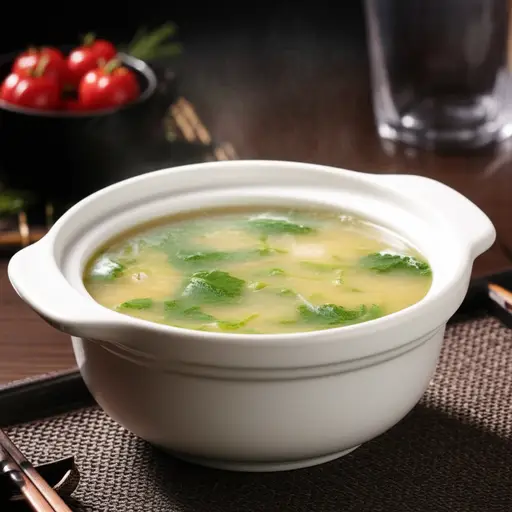 这个盘子是用来装汤的。