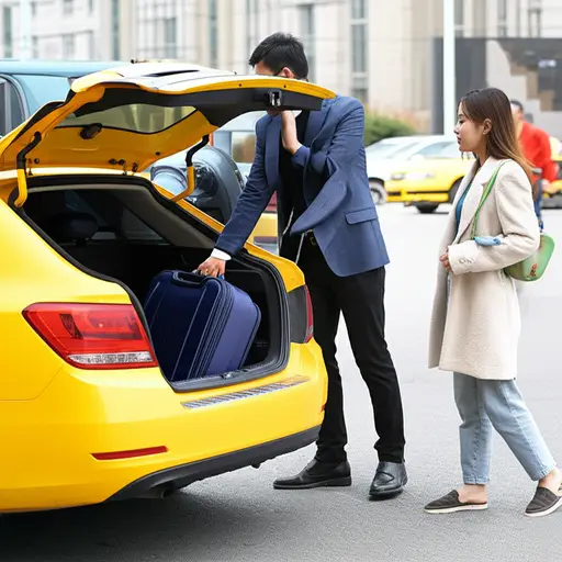 出租车司机帮我拿行李。