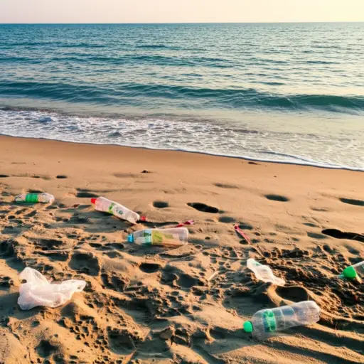 留在海滩上的垃圾会被潮水卷走。