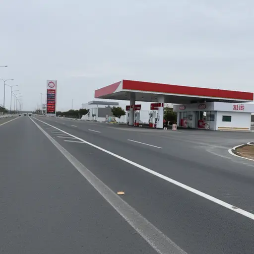 下一个加油站在高速公路上。