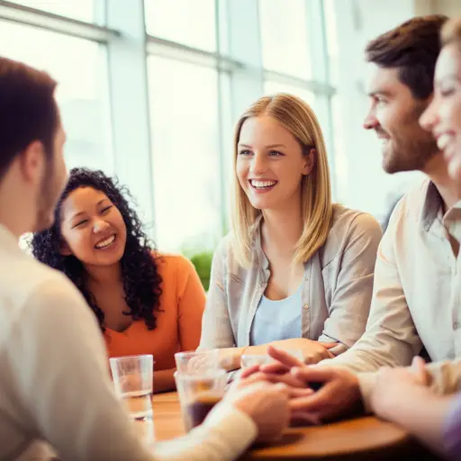 他们听了她的笑话笑了。