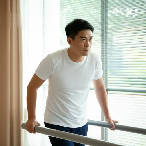 事故发生后，他的康复过程是一场日常的奋战。