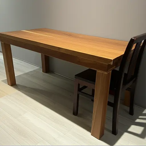 把椅子放在桌子的另一端。