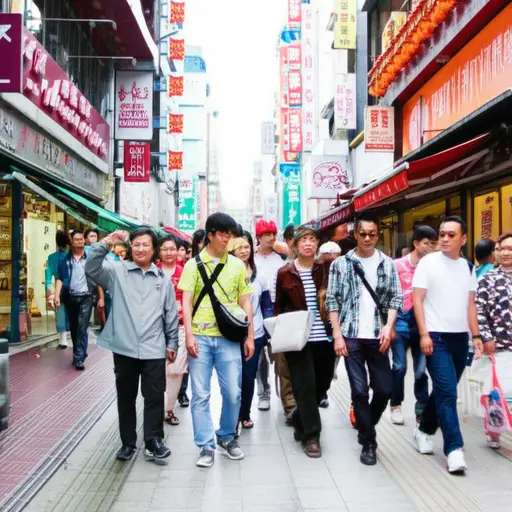 街道上挤满了游客。