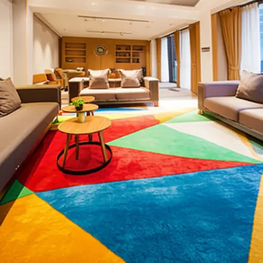 我们可以铺一块混色的地毯，让接待区看起来更令人愉悦。