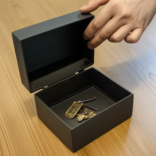 这个盒子太深了，我的手够不到里面的东西。