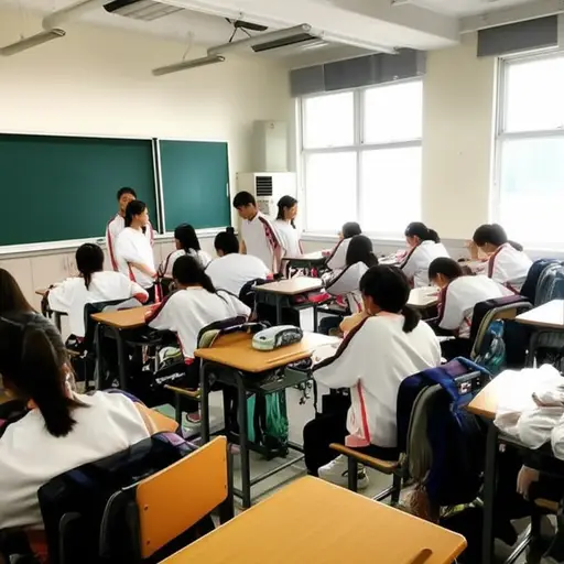 我们走进教室开始上课。