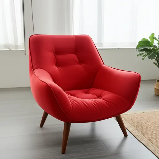 这把红色的扶手椅是我最喜欢的。