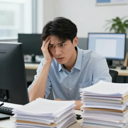 在他工作的第一天，他感到水深火热。