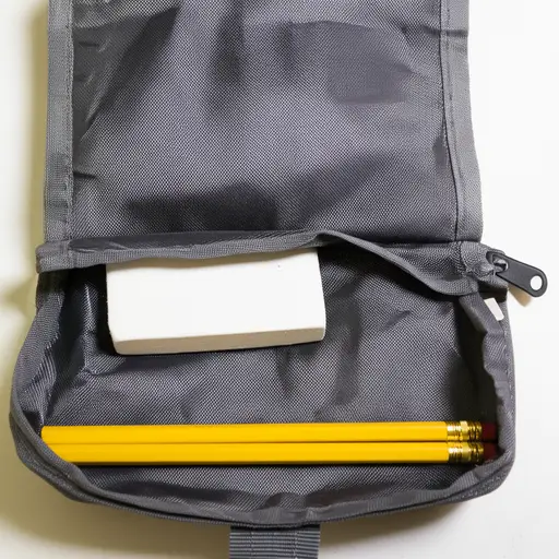 我书包里有一块橡皮和两支铅笔。