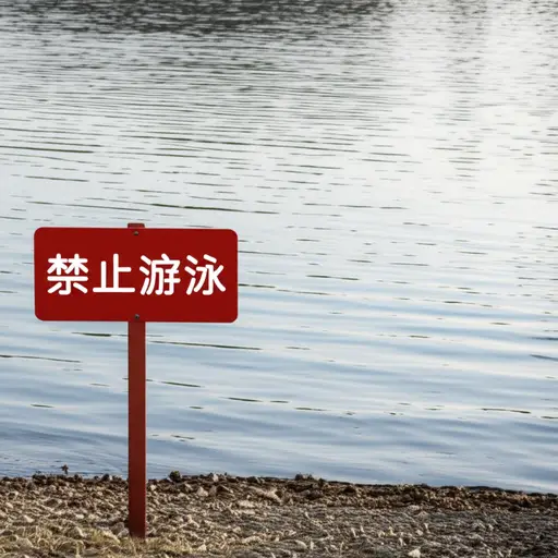 禁止在这个湖里游泳。