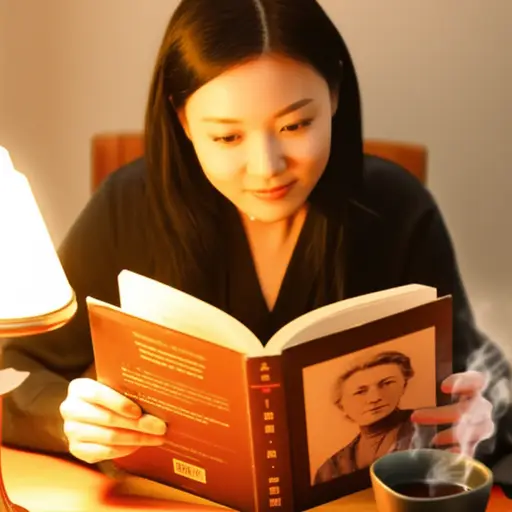 她正在读一本玛丽·居里的传记。