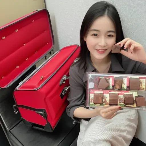 她从瑞士带回了一条美味的巧克力作为礼物。