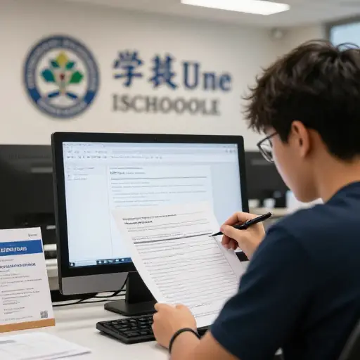 他通过学校申请了学生交流计划。