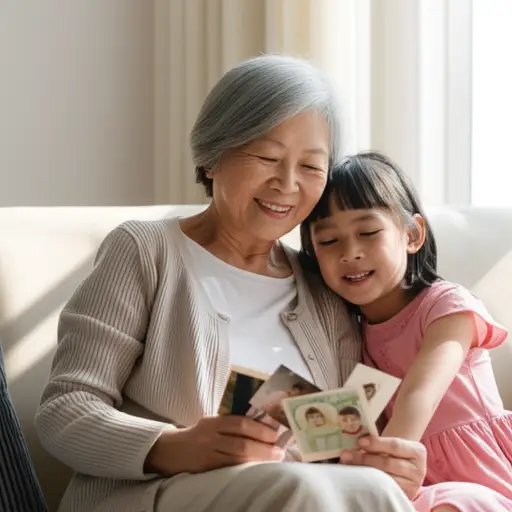 我奶奶经常给我看她的照片。