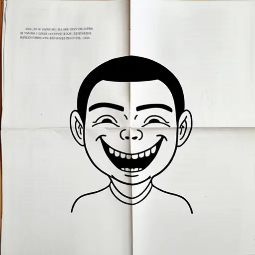 报纸背面有一幅有趣的卡通画。