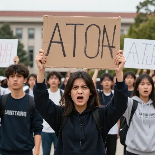 总统的言论引起了学生们的愤怒回应。