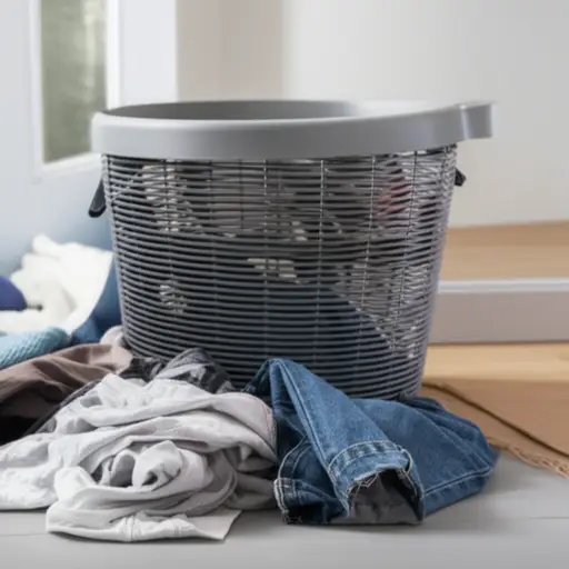 请把你的脏衣服放进洗衣篮里。