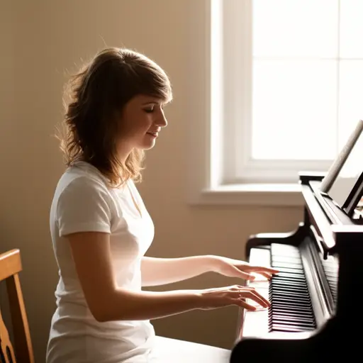 她的主要兴趣是弹钢琴。