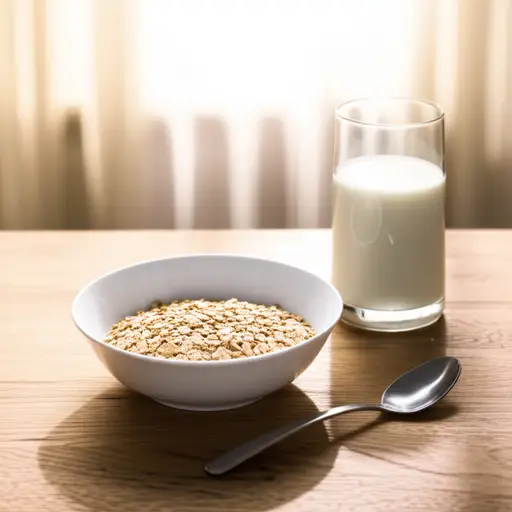 我早餐通常吃麦片。