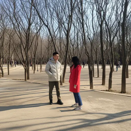 “今天不冷，是吧？” “不，挺暖和的。”