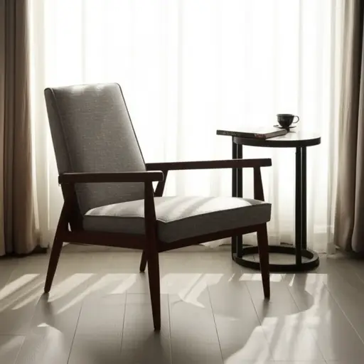 客厅角落里的椅子是她最喜欢的阅读地点。