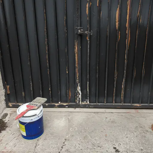 我们家的铁门需要刷漆了。