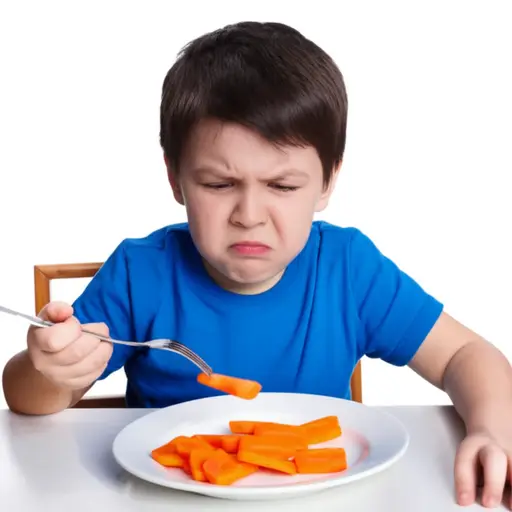 他讨厌胡萝卜，但他还是吃了。