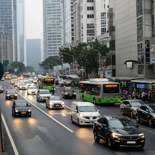 公交车在高峰时段运行得更频繁。