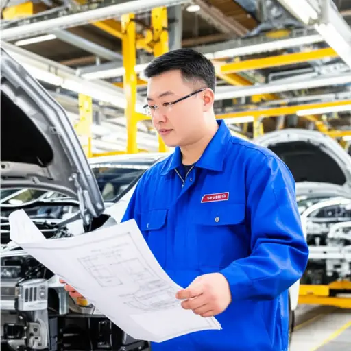 我叔叔是一名工程师，他在一家汽车公司工作。