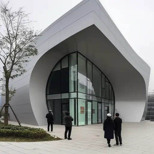 这座建筑不寻常的设计立刻引起了我们的兴趣。