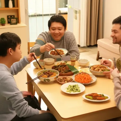 我们通常在7点左右吃饭。