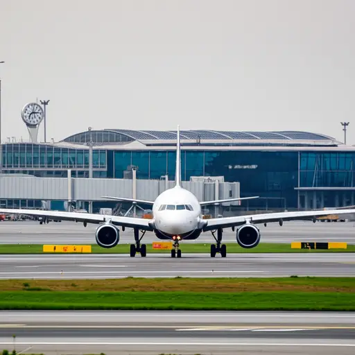 飞机将在中午到达，刚好赶上吃午饭。