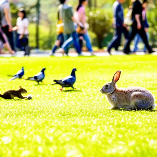 我们在公园里看到了各种各样的动物。