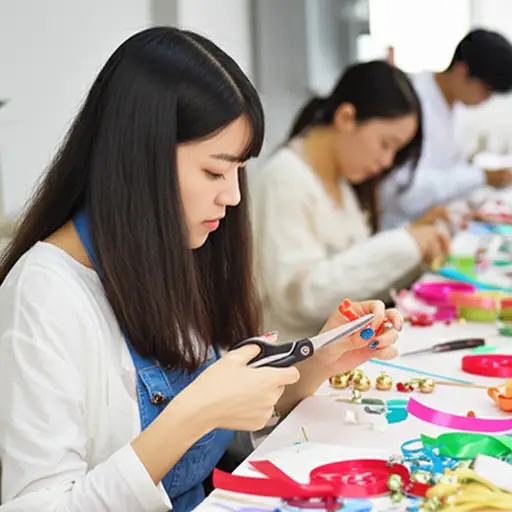 她参加了一个课程学习如何制作圣诞装饰品。